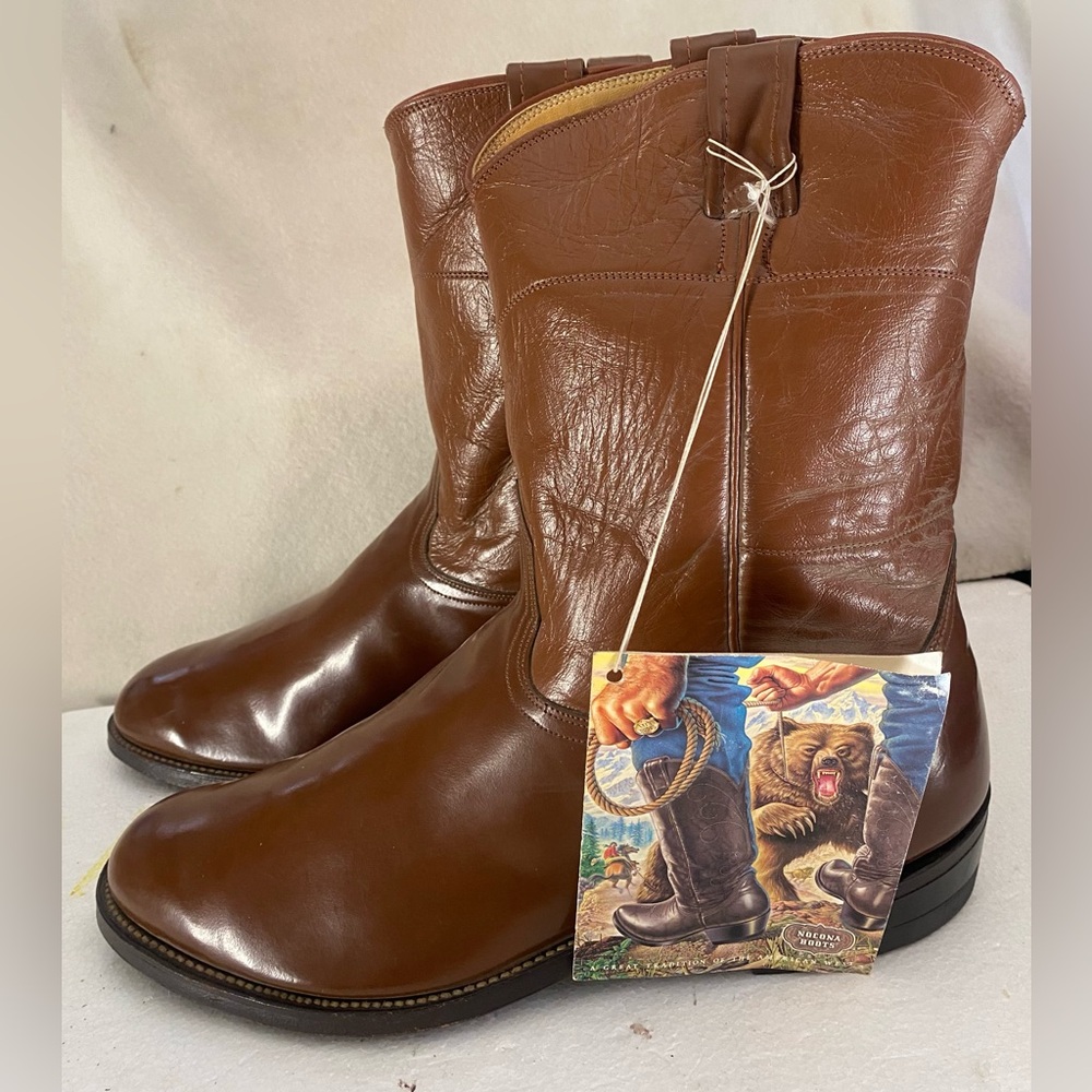 NOCONA TEXAS Western Boots BROWN Leather Size 13-EE.